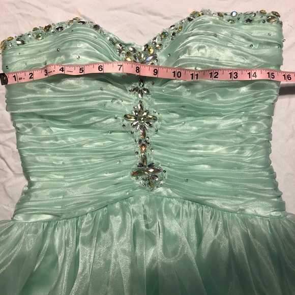 Mint green short prom dress - Picture 3 of 6